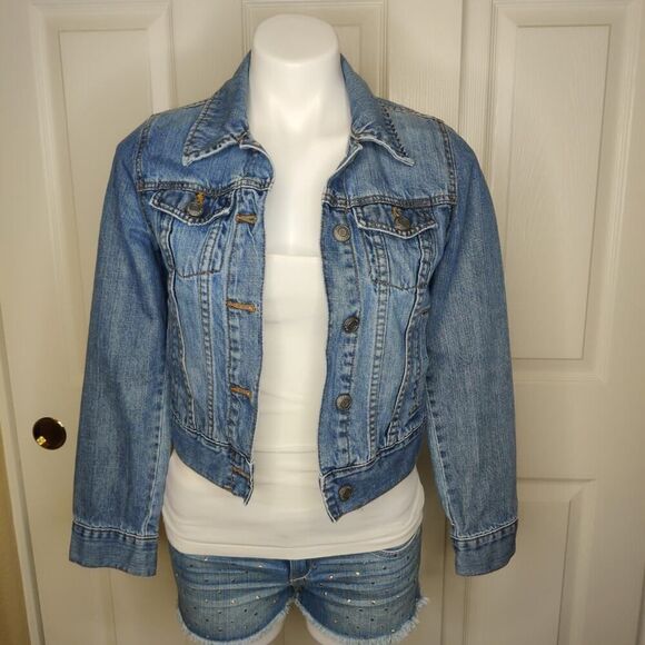 Old Navy cropped jean jacket sz XS - Picture 1 of 8